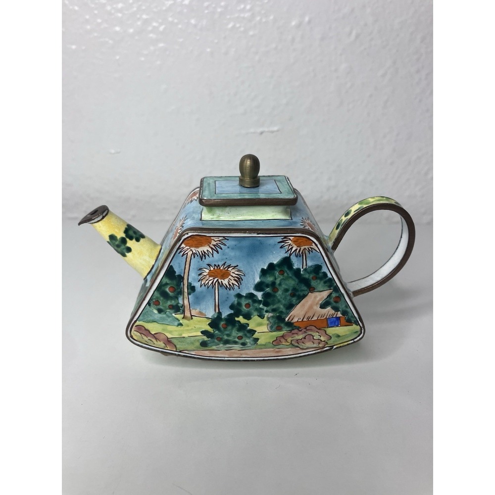 Hard To Find Charlotte di Vita Collection Miniature Enamel Tea Pot Paul Gauguin